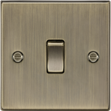 10AX 1G DP Switch - Antique Brass with Square Edge Design
