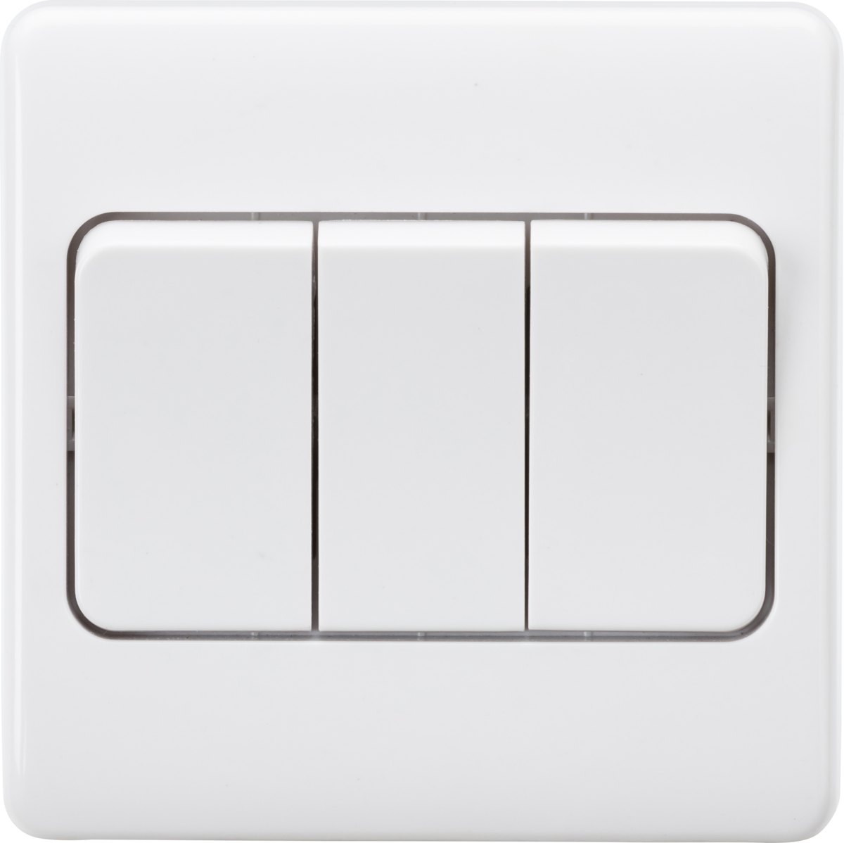 10AX 3G 2-Way Wide Rocker Switch - White Finish
