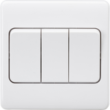 10AX 3G 2-Way Wide Rocker Switch - White Finish