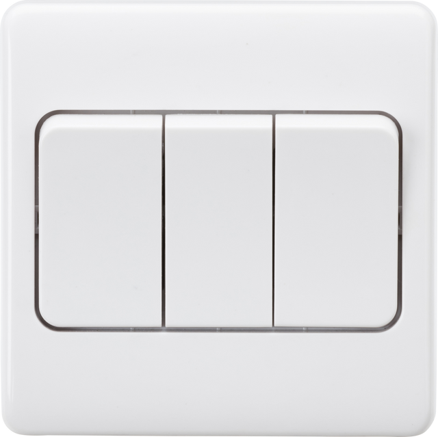 10AX 3G 2-Way Wide Rocker Switch - White Finish