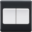 10AX 2G 2-way Wide Rocker Switch, Anthracite Finish