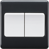 10AX 2G 2-way Wide Rocker Switch, Anthracite Finish