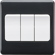 10AX 3G 2-way Wide Rocker Switch - Anthracite