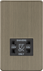 115V/230V Dual Voltage Shaver Socket - Antique Brass