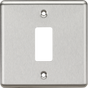Knightsbridge 1G Grid Faceplate - Rounded Edge Brushed Chrome