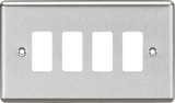 4G Grid Faceplate - Rounded Edge Brushed Chrome from Knightsbridge