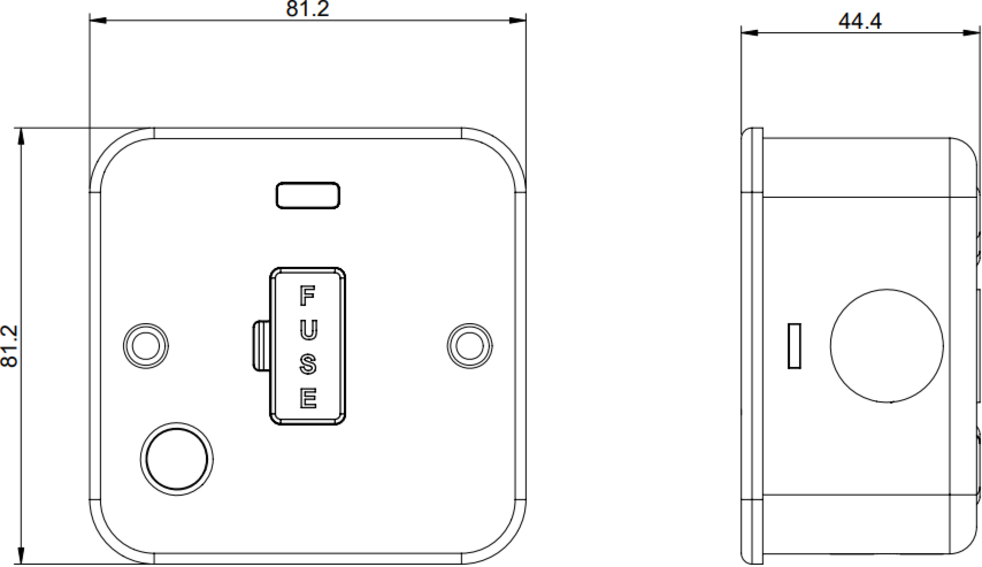 Alternate image of 13A Unswitched Fused Spur with Neon and Flex Outlet - M6000NF