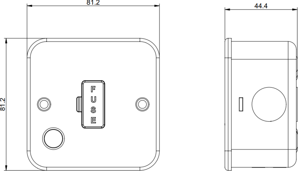 13A Unswitched Fused Spur - Metal Clad with Flex Outlet
