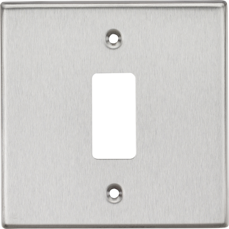Knightsbridge 1G Grid Faceplate in Brushed Chrome