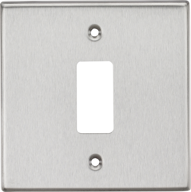 Knightsbridge 1G Grid Faceplate in Brushed Chrome