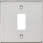 Knightsbridge 1G Grid Faceplate in Brushed Chrome