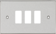 Knightsbridge 3G Grid Faceplate - Square Edge Brushed Chrome