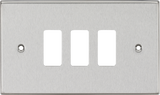 Knightsbridge 3G Grid Faceplate - Square Edge Brushed Chrome