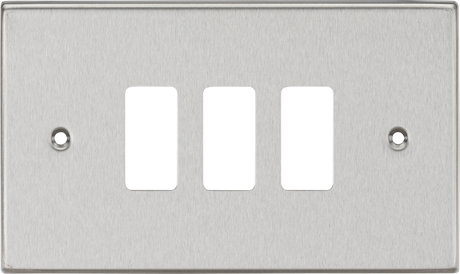 Knightsbridge 3G Grid Faceplate - Square Edge Brushed Chrome
