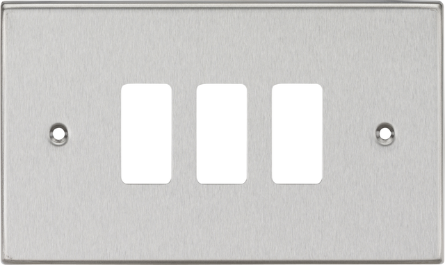 Knightsbridge 3G Grid Faceplate - Square Edge Brushed Chrome