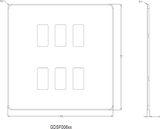 Additional Image of Screwless 6G Grid Faceplate - Matt Black