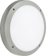 230V IP65 18W LED Round Bulkhead CCT with Daylight Sensor Grey
