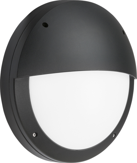 Sherpa 230V IP65 18W LED Eyelid Bulkhead with Daylight Sensor, Black