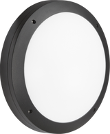 Sherpa 230V IP65 18W LED Round Bulkhead with Emergency & Daylight Sensor - Black