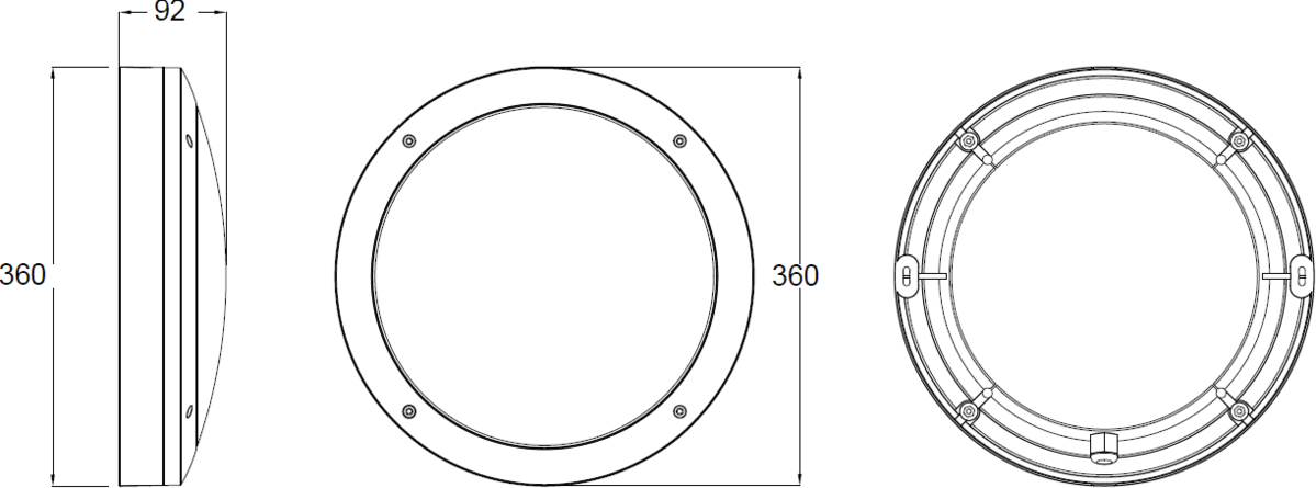 Alternate view of IP65 18W LED Round Bulkhead