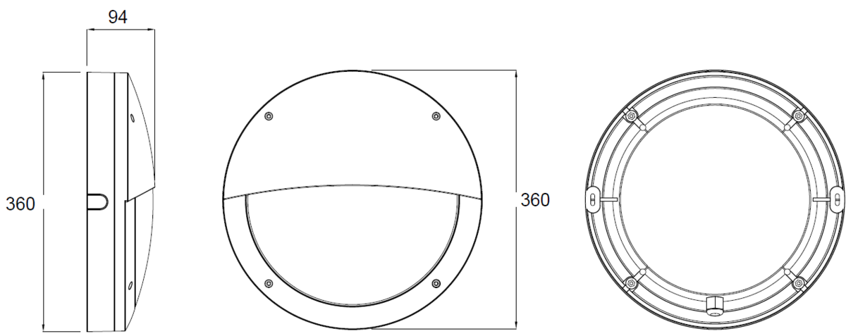 Sherpa 230V IP65 18W LED Eyelid Bulkhead with Sensor