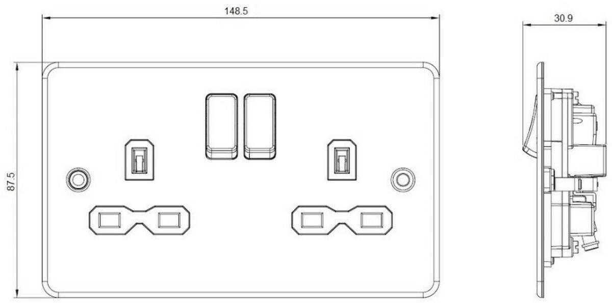 Second image of Pearl 13A 2G DP Switched Socket - FPR9000PLW
