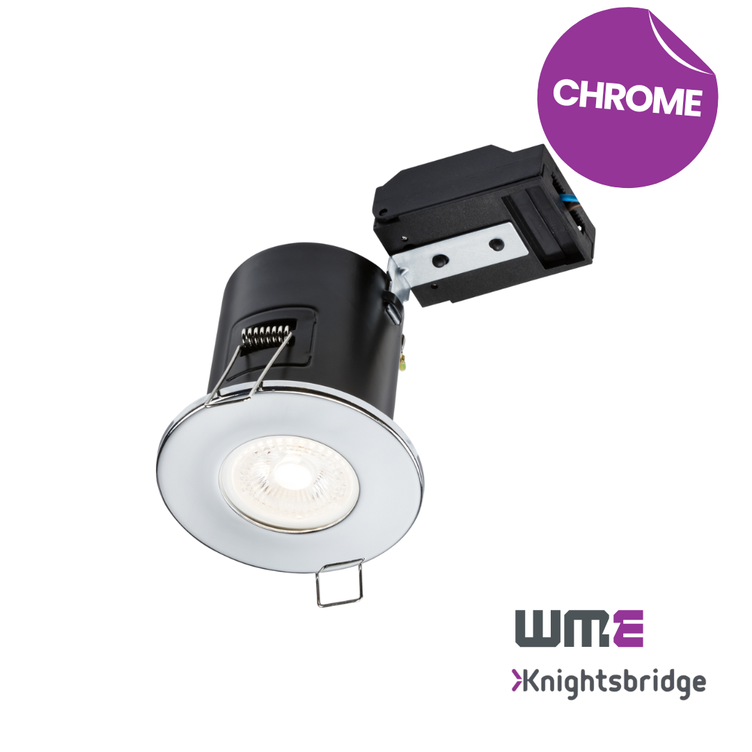 Knightsbridge: VFCFC, 230V GU10 Fire-Rated Downlight, Chrome Finish, Dimmable, 35W Max, IP20