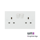 Knightsbridge: SN9000S, 13A 2G SP Switched Socket, IP20, Twin Earth, White, ASTA Approved