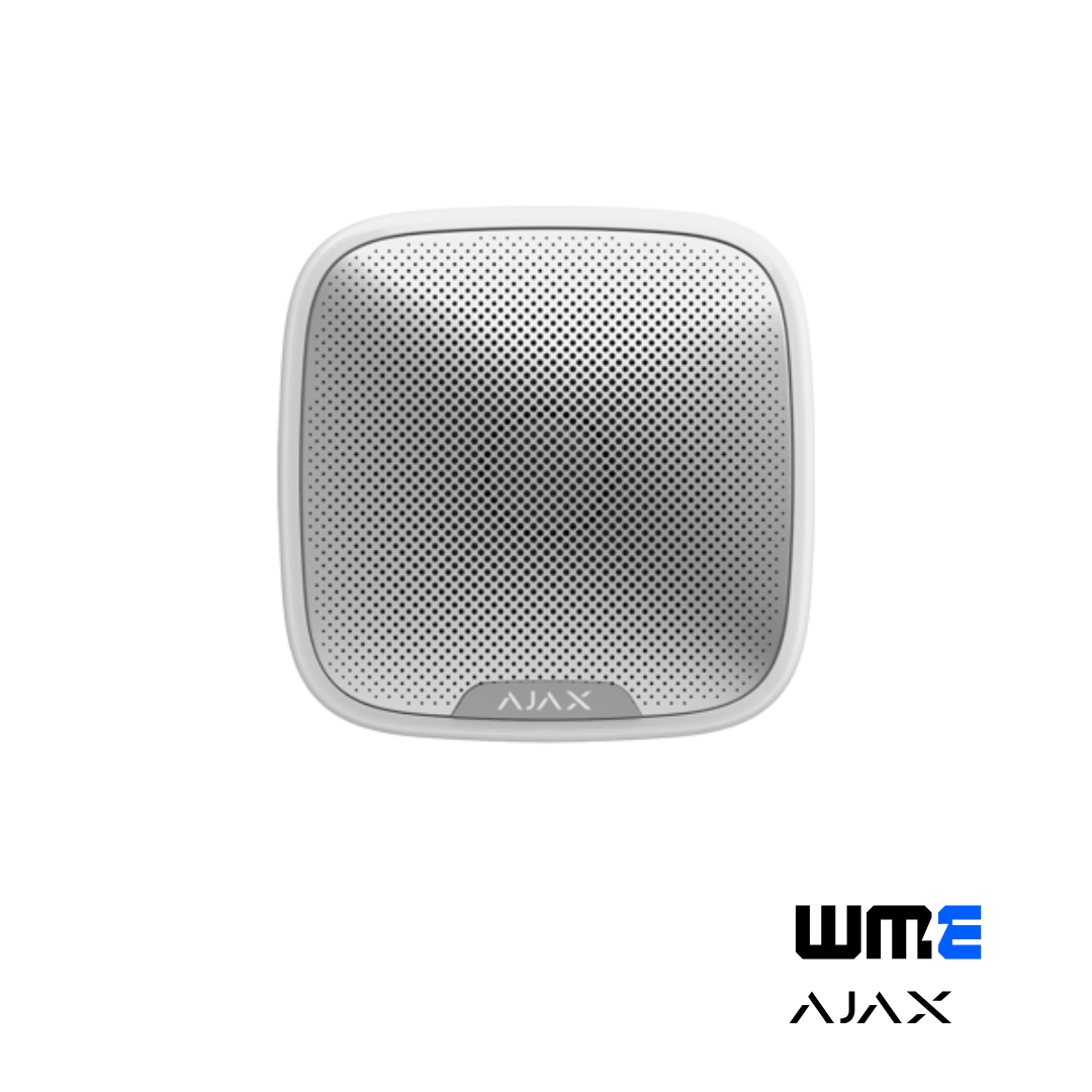 AJAX: FIBRA STREETSIREN, Wired Outdoor Siren, 85-113 dB Volume, 24V, Black/White
