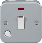 20A 1G DP Switch with Neon and Flex Outlet - Heavy Duty Metal Clad