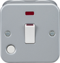 20A 1G DP Switch with Neon and Flex Outlet - Heavy Duty Metal Clad