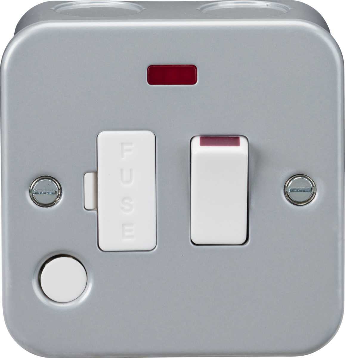 Metal Clad 13A Switched Fused Spur with Neon Indicator and Flex Outlet