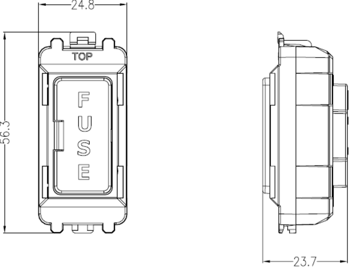 Knightsbridge 13A Fused Module - Matt Black