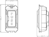 Knightsbridge 13A Fused Module - Matt Black