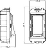 Knightsbridge 20AX 2-Way Grid Module - Matt Black Side View