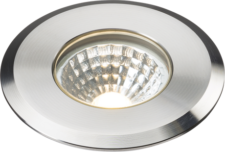 230V IP65 5W LED Stainless Steel Recessed Ground Light - Warm White