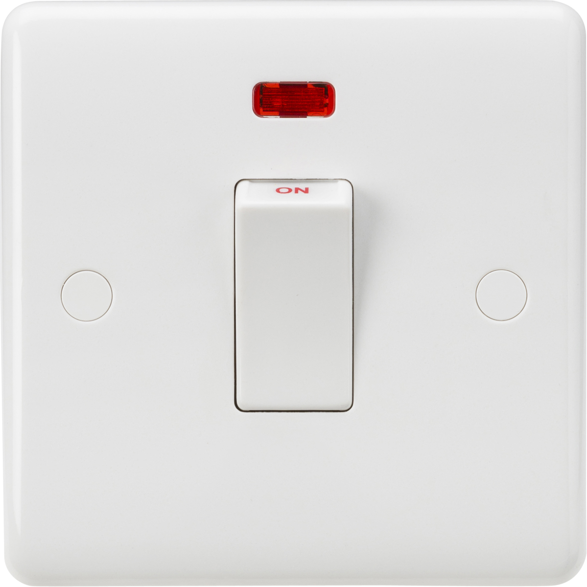 Knightsbridge 45A DP Switch with Neon - Curved Edge White Rocker