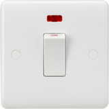 Knightsbridge 45A DP Switch with Neon - Curved Edge White Rocker