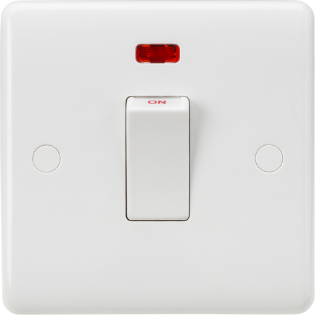 Knightsbridge 45A DP Switch with Neon - Curved Edge White Rocker