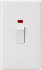 Knightsbridge 45A DP Switch with Neon - White Rocker