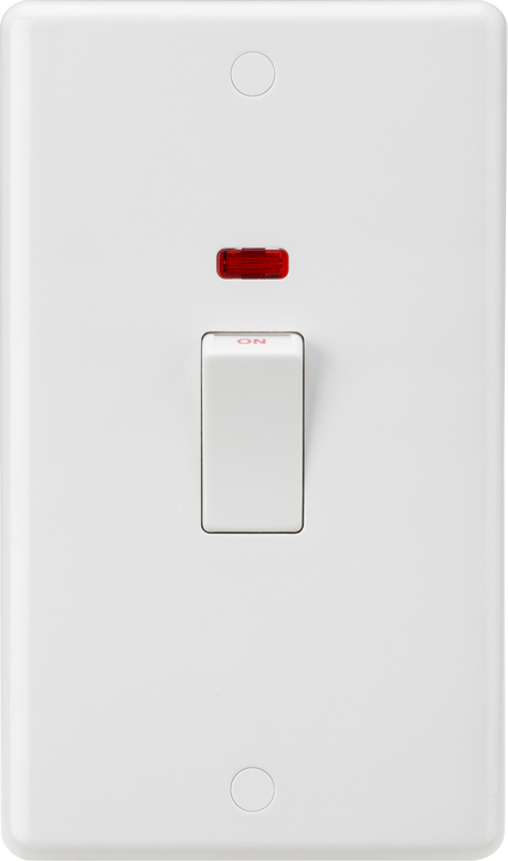 Knightsbridge 45A DP Switch with Neon - White Rocker