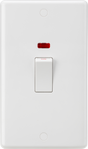Knightsbridge 45A DP Switch with Neon - White Rocker