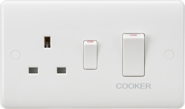 Knightsbridge 45A DP Switch & 13A Socket - White Rocker