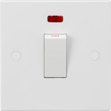 Knightsbridge 45A DP Switch with Neon - White Rocker