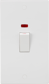 Knightsbridge 45A DP Switch with Neon Indicator, White Rocker