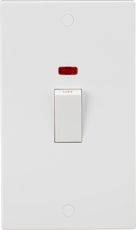 Knightsbridge 45A DP Switch with Neon Indicator, White Rocker