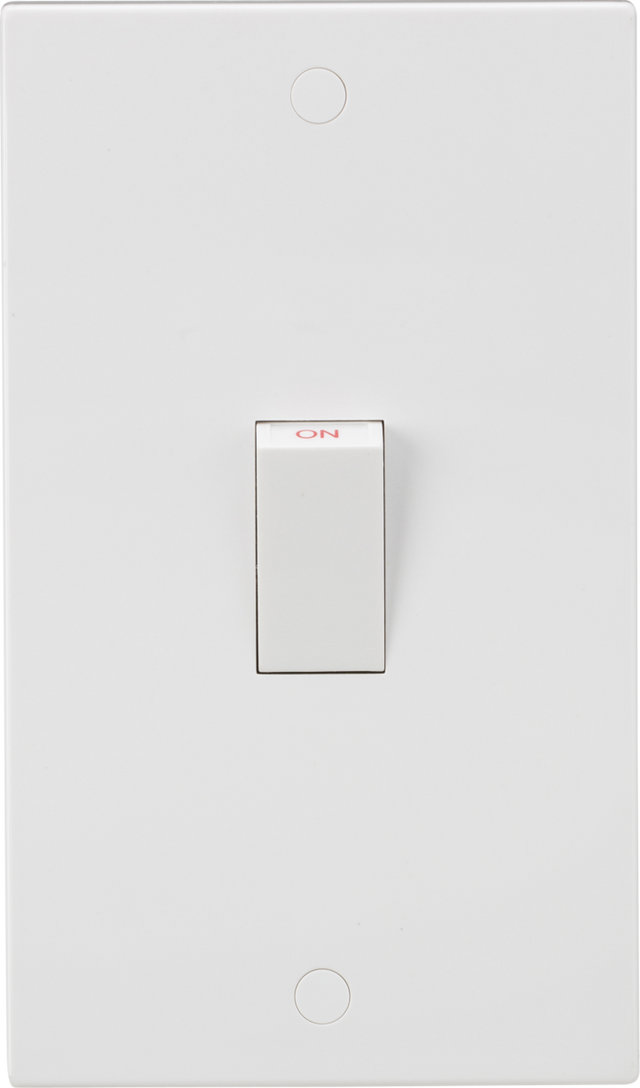Knightsbridge 45A DP Switch (2G size) - White Rocker