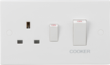 Knightsbridge 45A DP Switch & 13A Socket - White Rockers