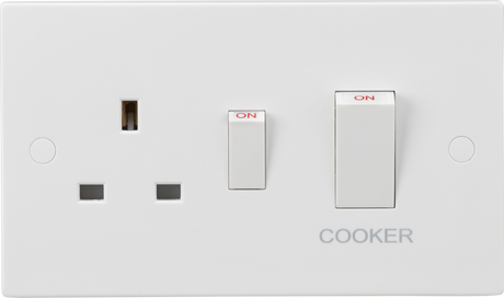 Knightsbridge 45A DP Switch & 13A Socket - White Rockers