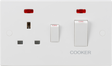Knightsbridge 45A DP Switch & 13A Switched Socket with Neons - White Rockers